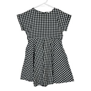 Hailey & Co. | 5-6 Black & White Checkered Fit & Flare Cotton Dress w Pockets